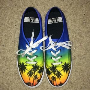 Hawaiian themed off-brand vans